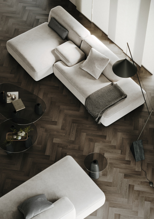 Кварцевый ламинат Fargo Herringbone Дуб Кальвадос 44-62W921